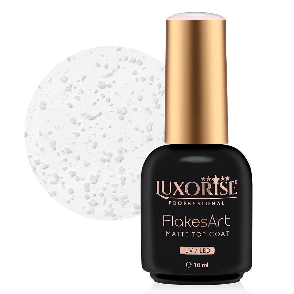 Top Coat LUXORISE - FlakesArt MATTE Snowy Elegance 10ml Top Coat LUXORISE - FlakesArt MATTE Snowy Elegance 10ml