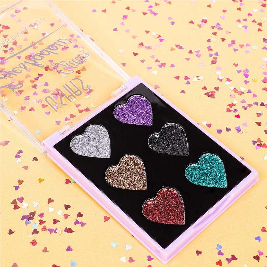 Trusa Glitter Ushas 6 culori - Heart Vibes #03 Trusa Glitter Ushas 6 culori - Heart Vibes #03