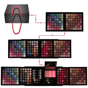Trusa Machiaj Multifunctionala 177 culori Mix & Go + CADOU Set 15 pensule SensoPRO Milano